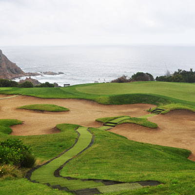 Golfplatz Pezula / Bunker und Blick aufs Meer