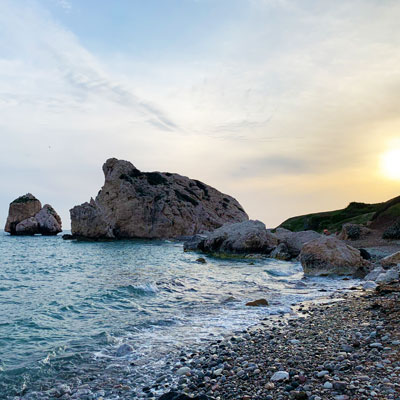 Der Strand an dem Aphrodite aus dem Meer stieg