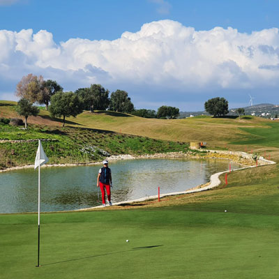 Golfplatz Aphrodite Hills kurz vor dem 18. Grün