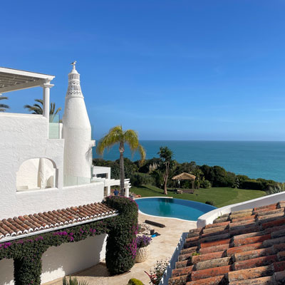 Blick von der Dachterrasse der Villa Trevo