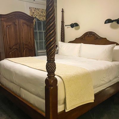 Unser Zimmer im Cape Cod Inn – Schlafbereich