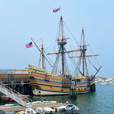 Der Nachbau des Pilgerschiffes Mayflower in Plymouth