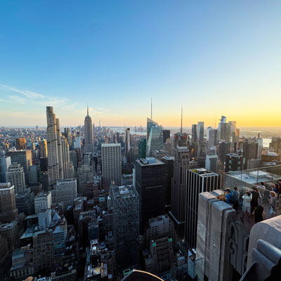 New York Sonnenuntergang auf dem Rockefeller Center